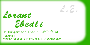 lorant ebedli business card